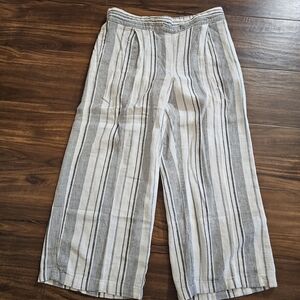 Per Se Black and White Striped Chinos